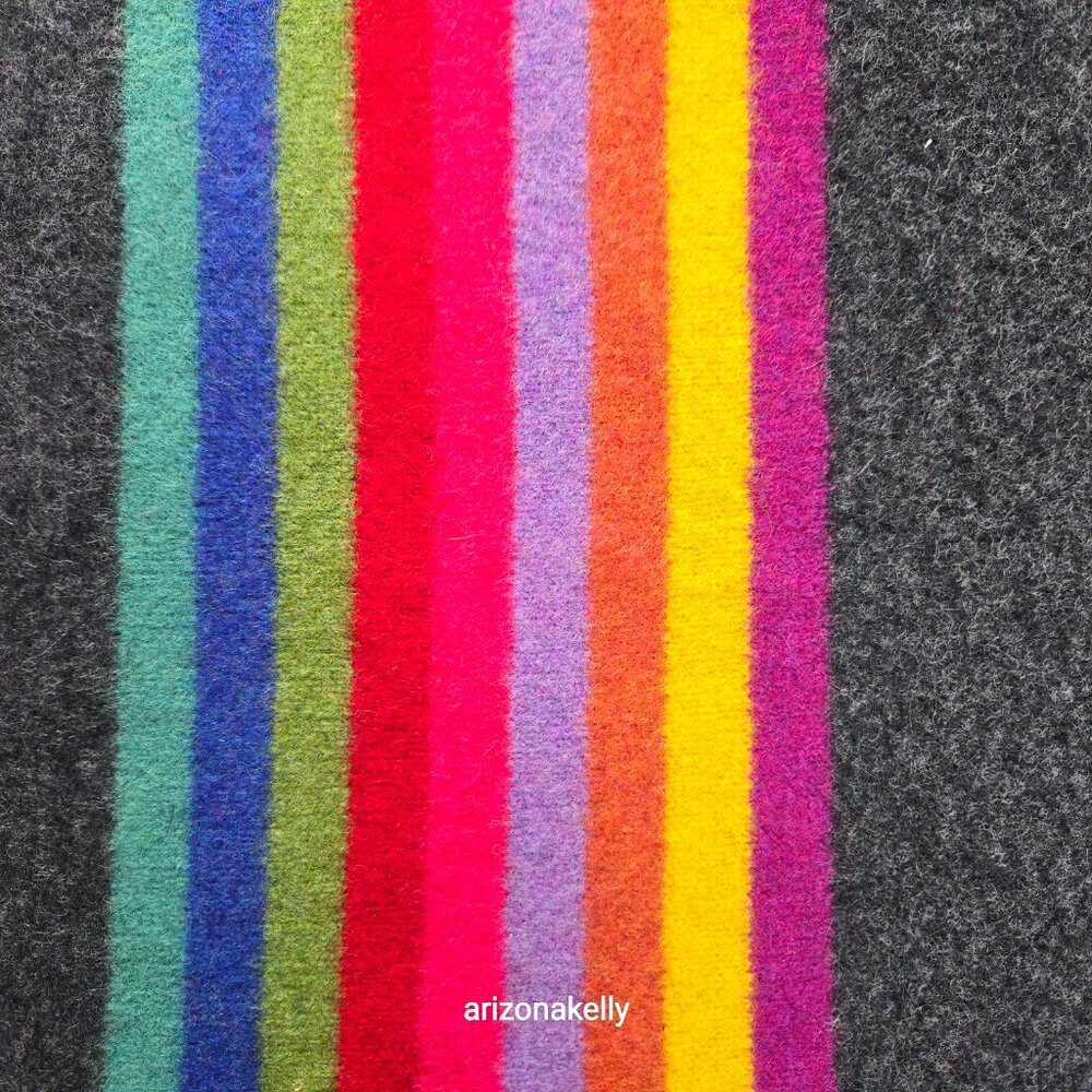 Striped Wool Scarf Green Grove Weavers Scotland - Picture 5 of 10